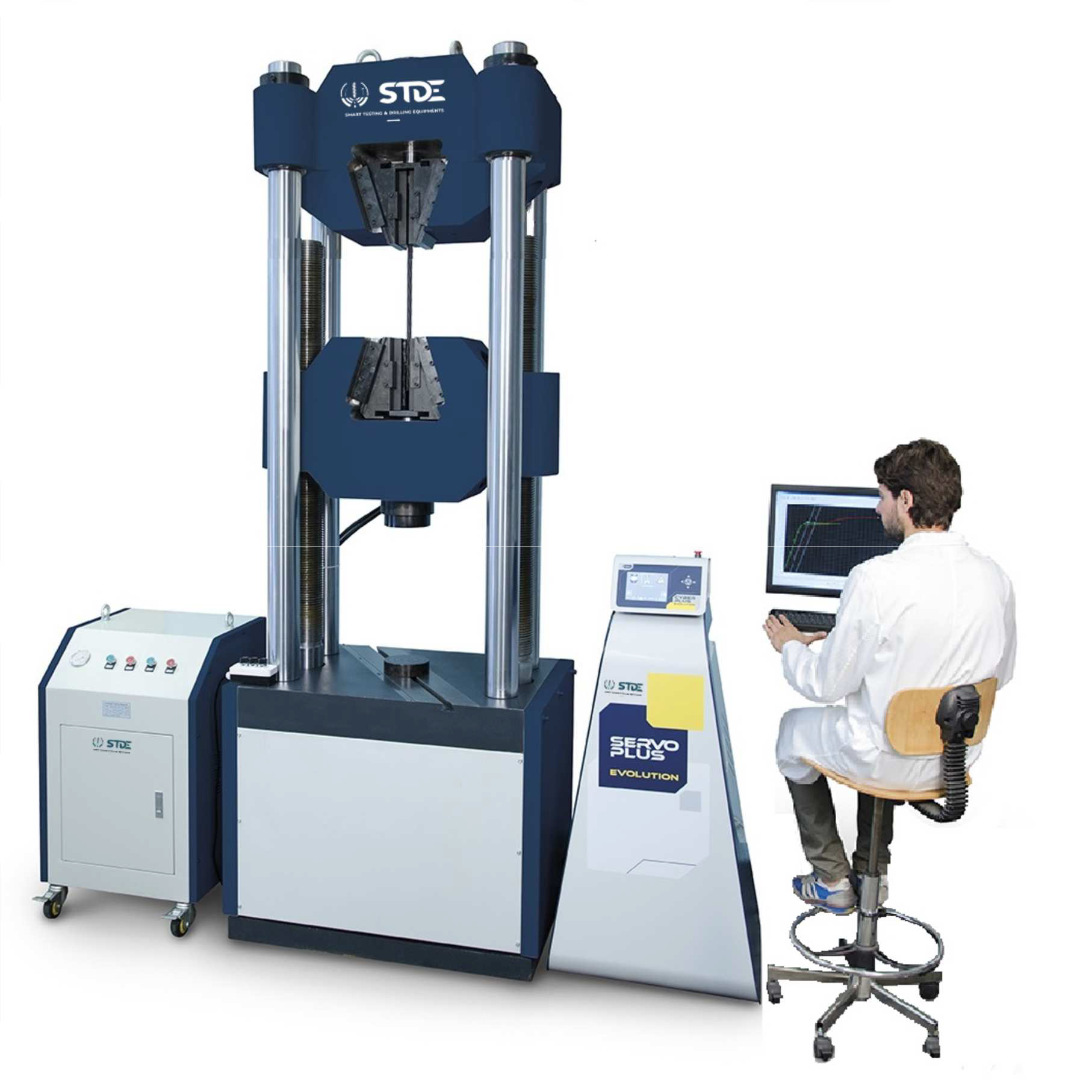 Machine universelle servo-hydraulique automatique 1000 kN pour essais de traction / compression / flexion