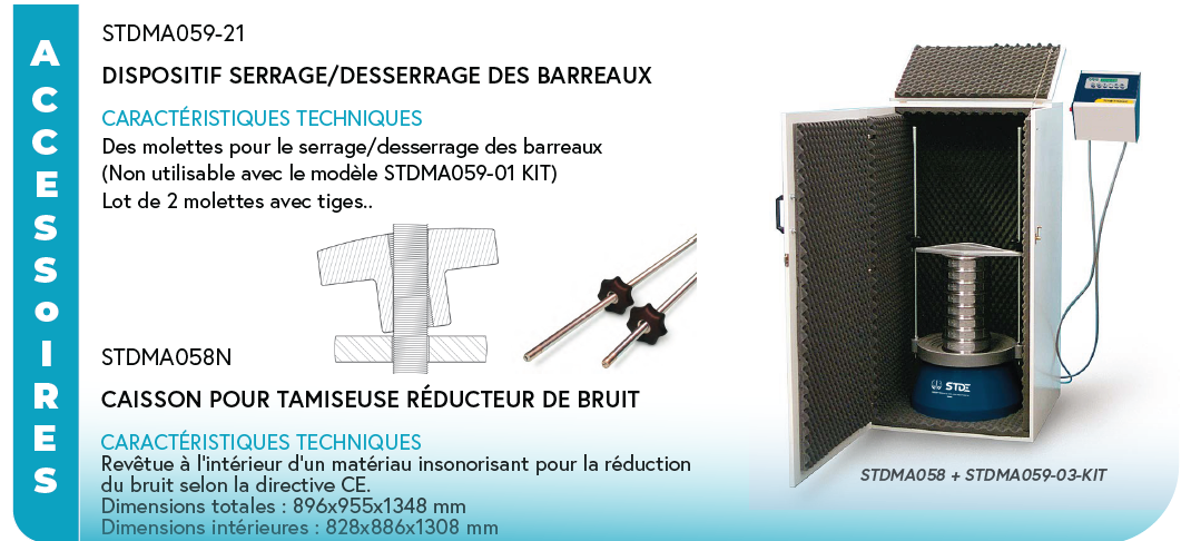 Accessoires Tamiseuses électromagnétiques