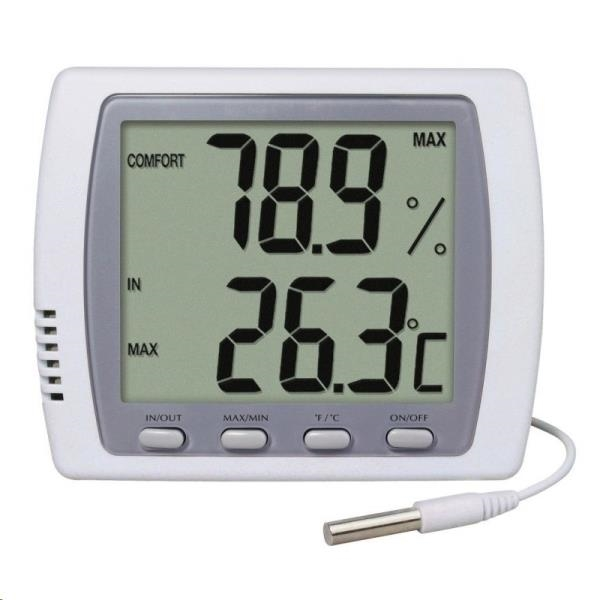 Thermomètre Hygromètre Analogique - Mesure Température (-30°C à 50°C) Et Humidité (20-100%) - Diamètre 13 Cm - Bleu
